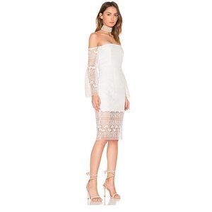 Bardot Geo Lace Dress in Ivory